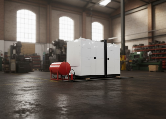 Generador electrico gas; generador instalado en un complejo industrial conectado a la red